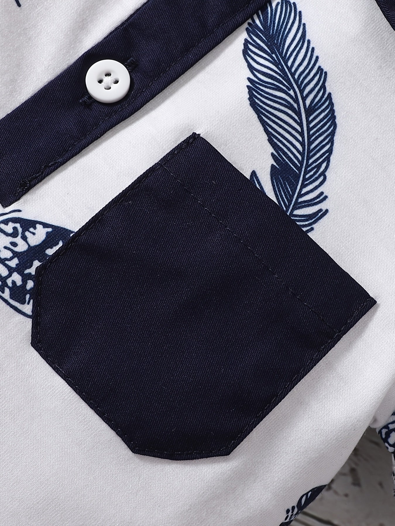 Baby Boys Leaf Print Outfit Short Sleeves Polo Shirt & Shorts