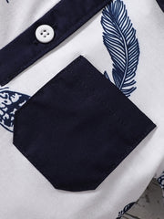 Baby Boys Leaf Print Outfit Short Sleeves Polo Shirt & Shorts