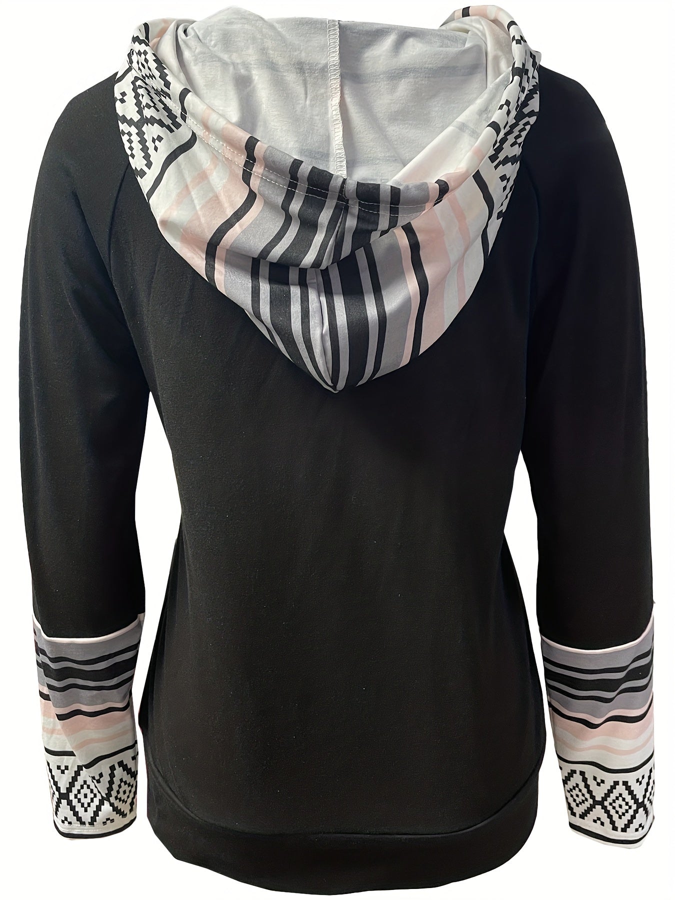 Block Kangaroo Pocket Hoodie Casual Long Sleeve Drawstring Hoodies Sweatshirt