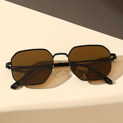 Geometric Metal Frame Sunglasses Anti Glare UV400