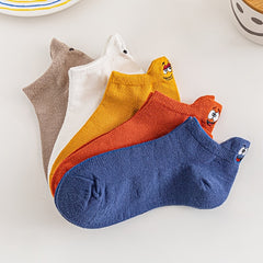 5pairs Kids Breathable Sweat Absorption Low Cut Ankle Socks