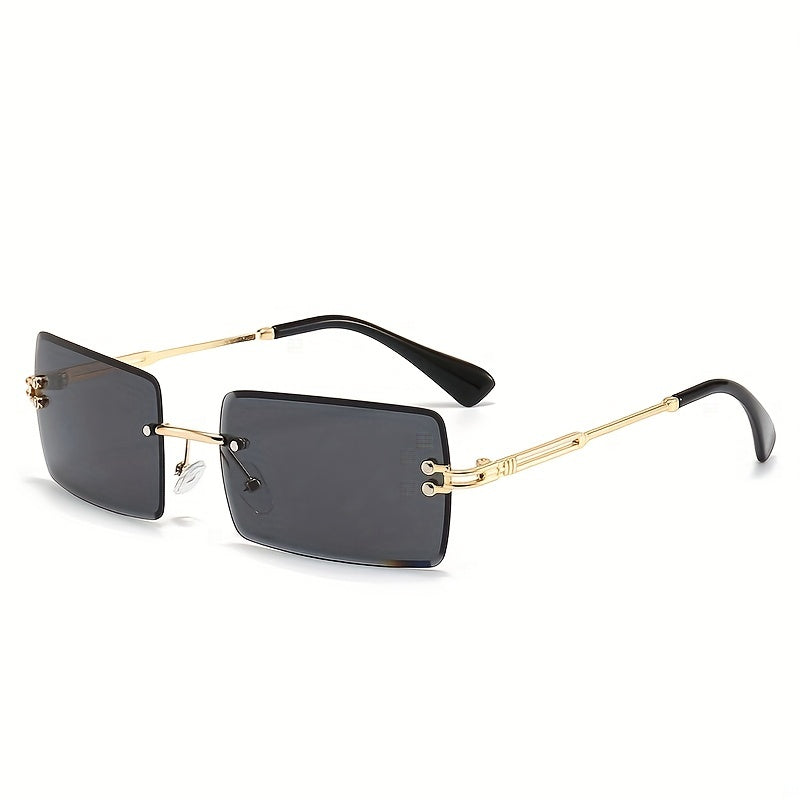 Rimless Gradient Sunglasses UV400 for Beach Travel