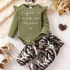 Baby Boys Romper & Camouflage & Headwear 3pcs Set