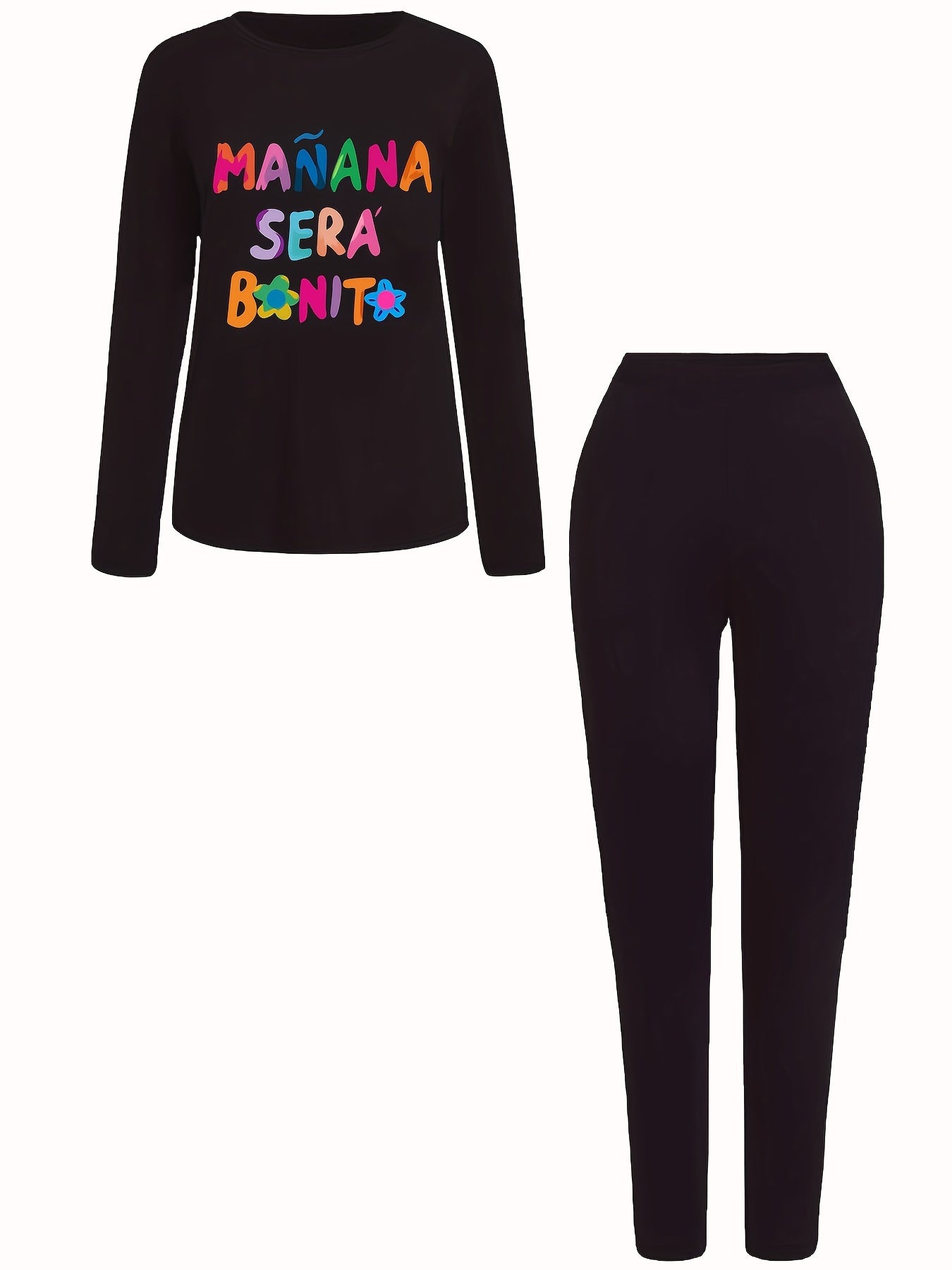 Halloween Horror Drinks Print Tee & Leggings Set