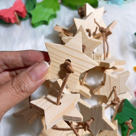 Wood Star Chewing Toy for Parrots - Beak Maintenance & Stimulation