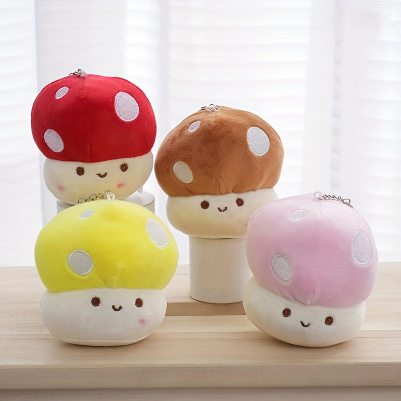 Mushroom Plush Toy Keychain Doll Couple Bag Pendant Plush Doll