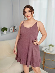 Loungewear Dress Solid Scoop Neck Cami Nightdress
