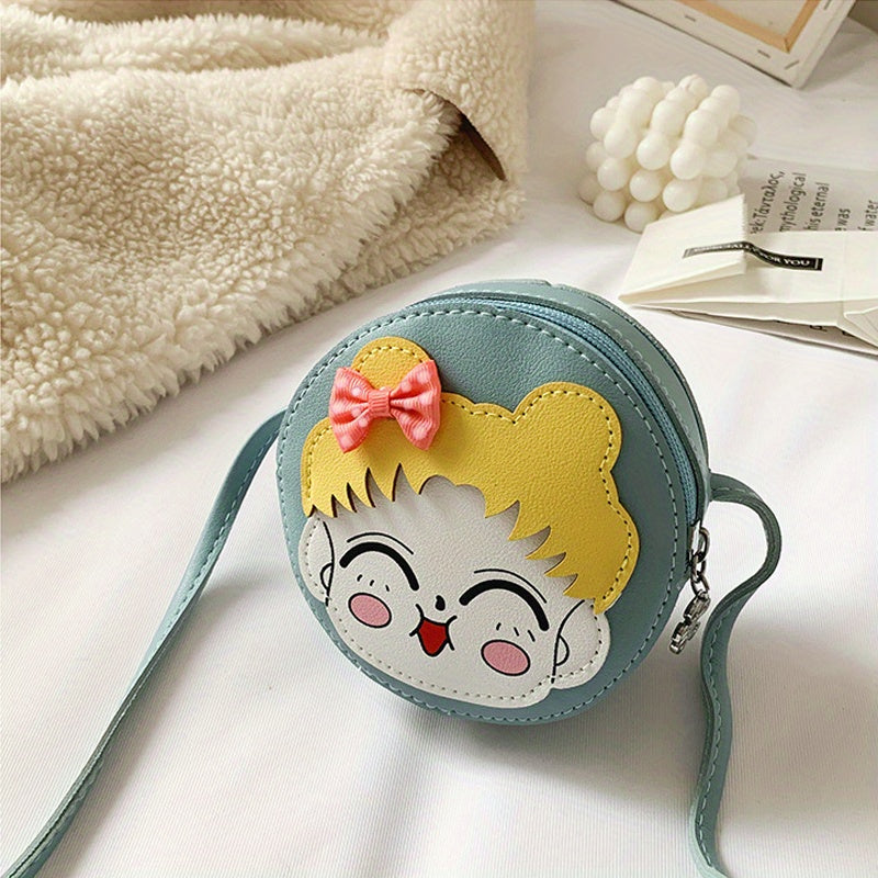 Kids Cartoon Girl Bow Crossbody Bag Coin Purse