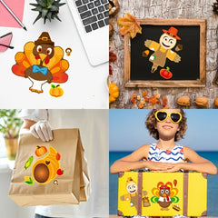 24pcs Thanksgiving Party Toy Stickers Turkey Sticker Set Activity