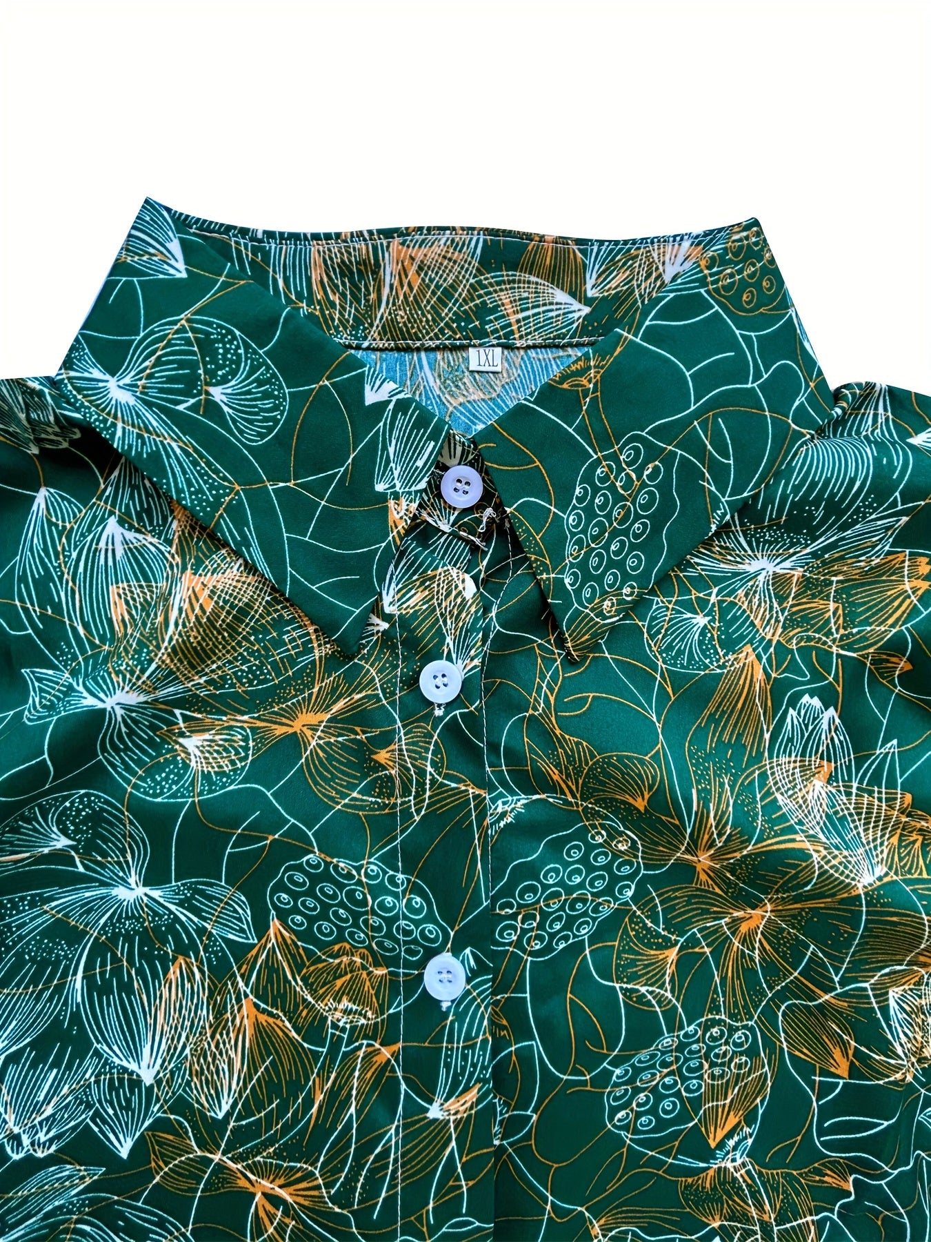 Floral Print Long Sleeve Button Up Shirt Top