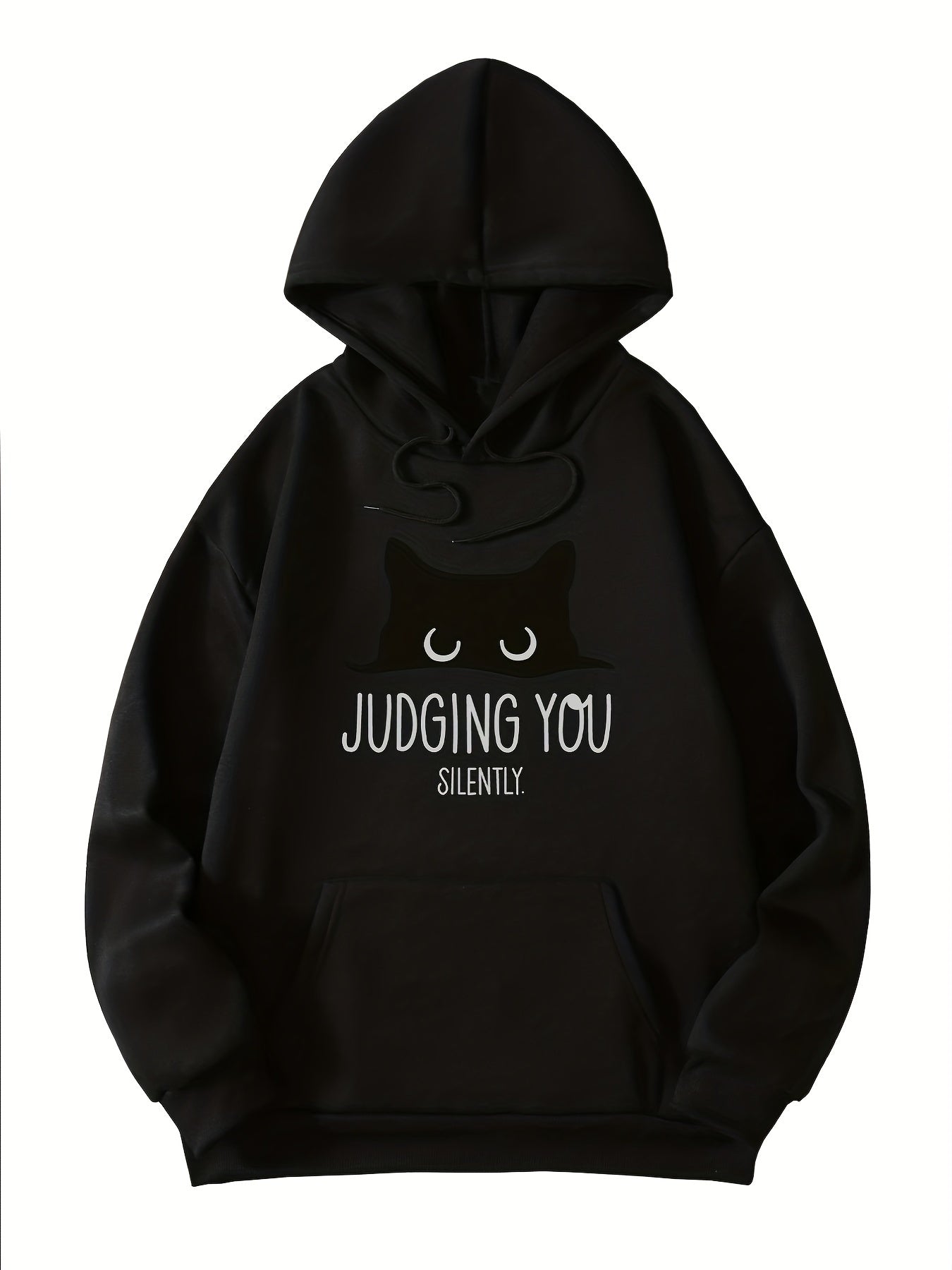 Cat Graphic Sports Hooded Sweatshirt Warm Hoodie Women