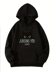 Cat Graphic Sports Hooded Sweatshirt Warm Hoodie Women