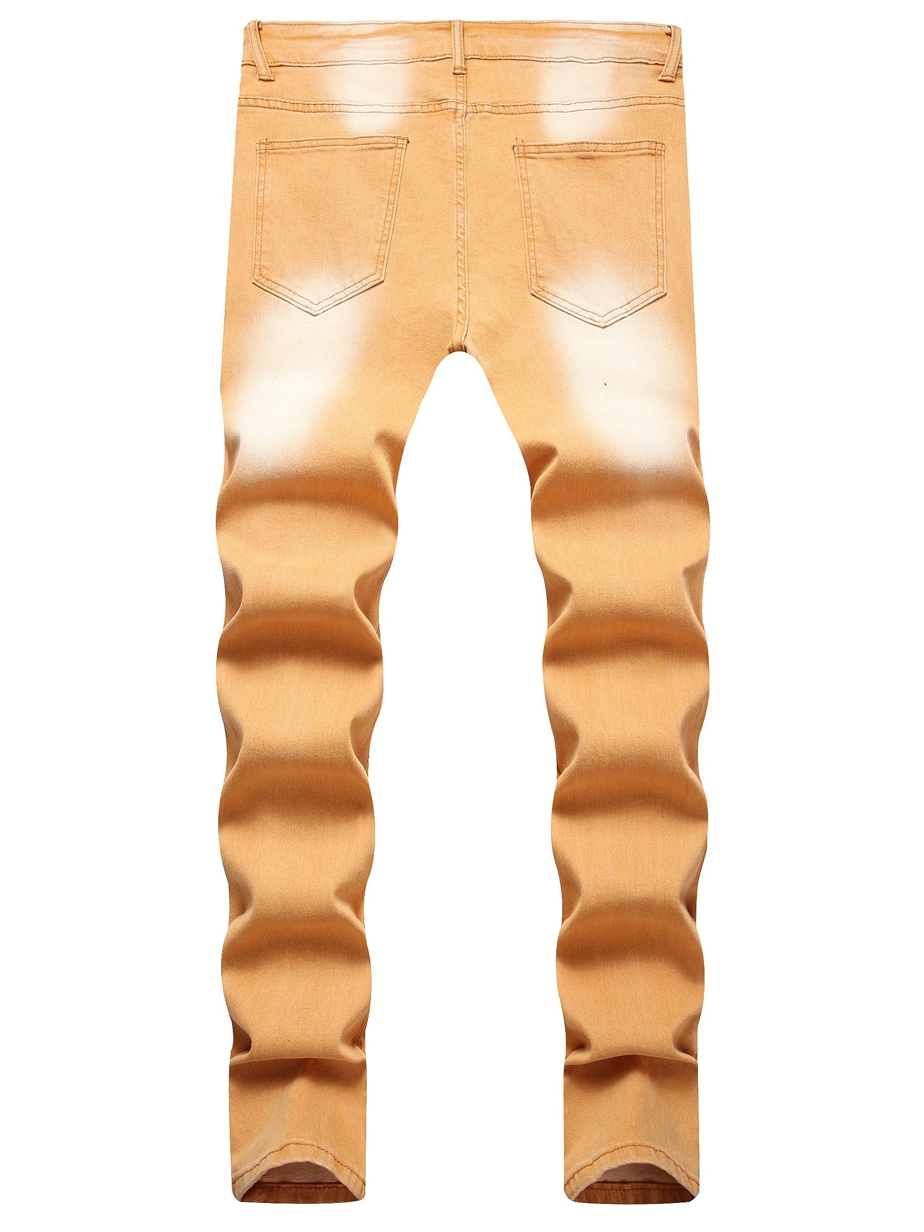 Y2k Slim Fit Jeans Men's Casual Street Style Distressed Stretch Denim Pants