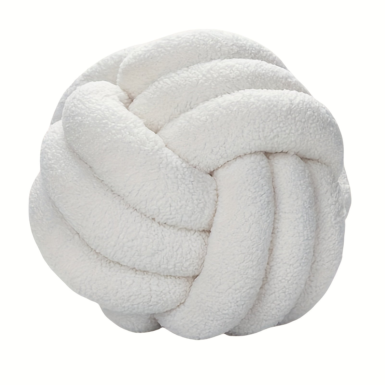 Hand Woven Knotted Ball Pillow Soft Sherpa Home Decorative Plush Pillow