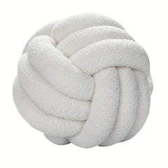 Hand Woven Knotted Ball Pillow Soft Sherpa Home Decorative Plush Pillow