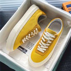 Men's Distressed Canvas Skate Shoes Lace Up Outdoor Sneakers