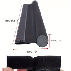 Brown Door Draft Stopper with Self-Adhesive Tape Seal