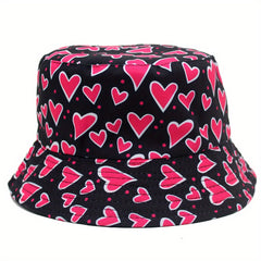 Love Graffiti Fisherman Hat Double-sided Wearing Sun Hat