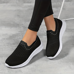 Women's Breathable Knit Slip On Sneakers Lightweight Shoes