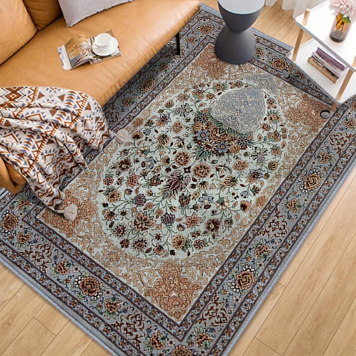 Vintage Rustic Area Rug Traditional Oriental Non Shedding