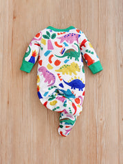 Dinosaur Baby Footed Bodysuit Long Sleeve Unisex Newborn Creeper