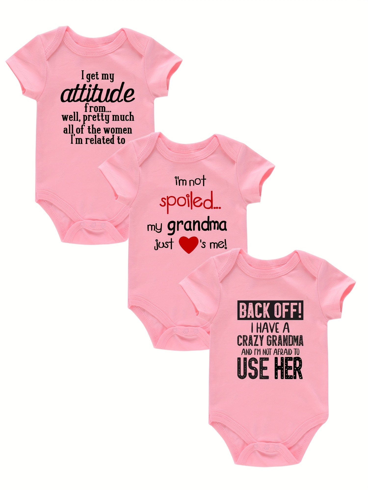 3pc Rompers Infant Toddler Letter Print Jumpsuit