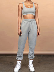 Casual Two Piece Set Tank Top & Drawstring Jogger Pants Outfit