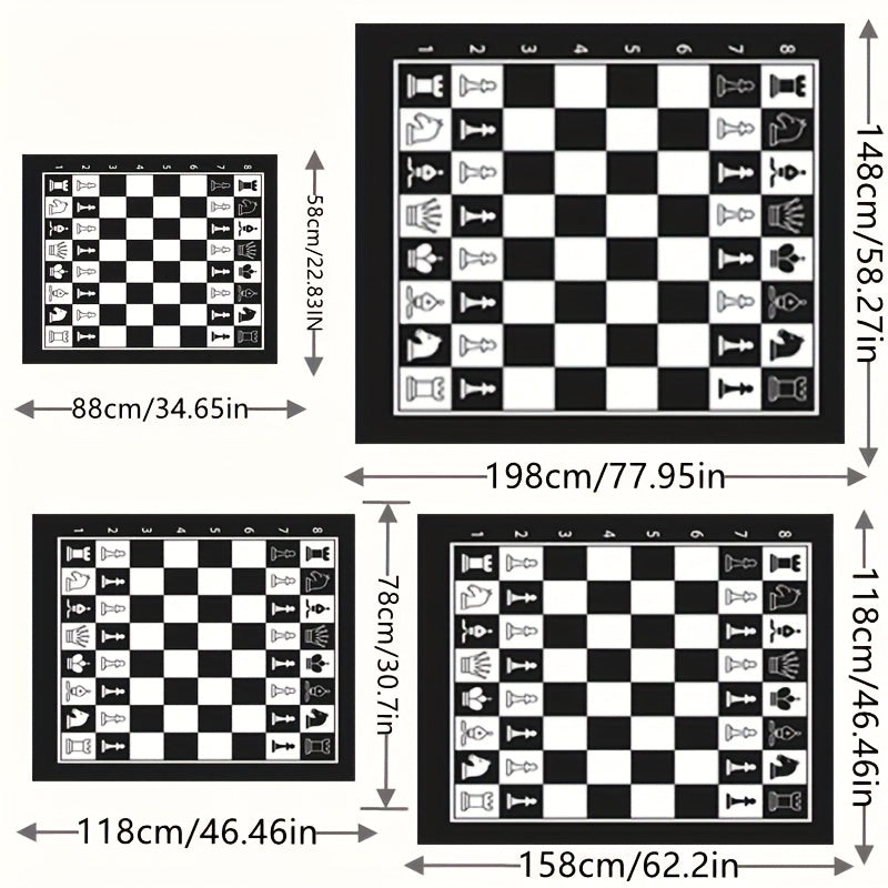 Large Chessboard Carpet Indoor Non Slip Floor Mat