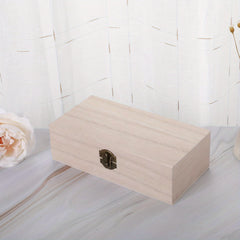 Vintage Wooden Storage Box Paulownia Wood Flip Cover Jewelry Box