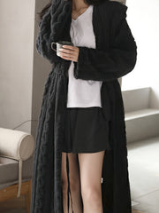 Cozy Hooded Night Robe with Belt, Women's Sleepwear