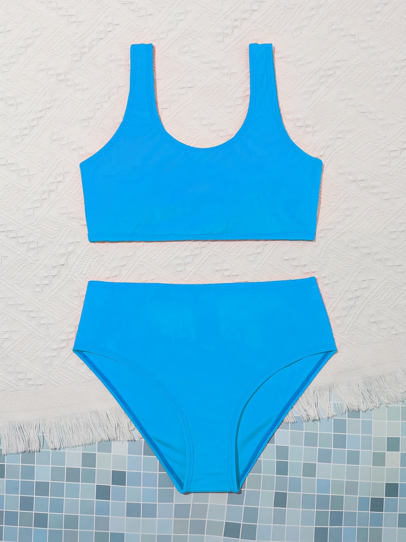 Girl's Bikini Set Tank Top & Briefs Swimsuit Quick Drying Stretchy Bathing Suit