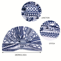 Bowknot Boho Turban Cap Head Wrap Head Scarf Elastic Beanie Chemo