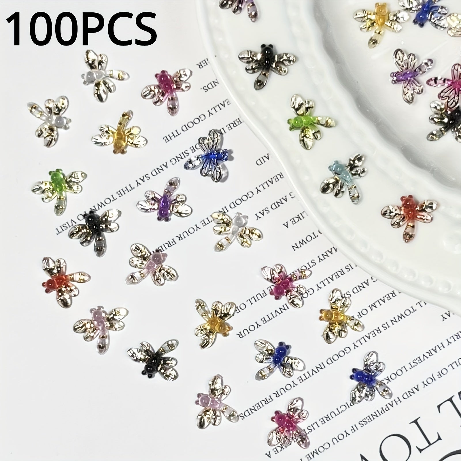 30pcs Mini Dragonfly Resin Sticker Scrapbooking DIY Jewelry Craft