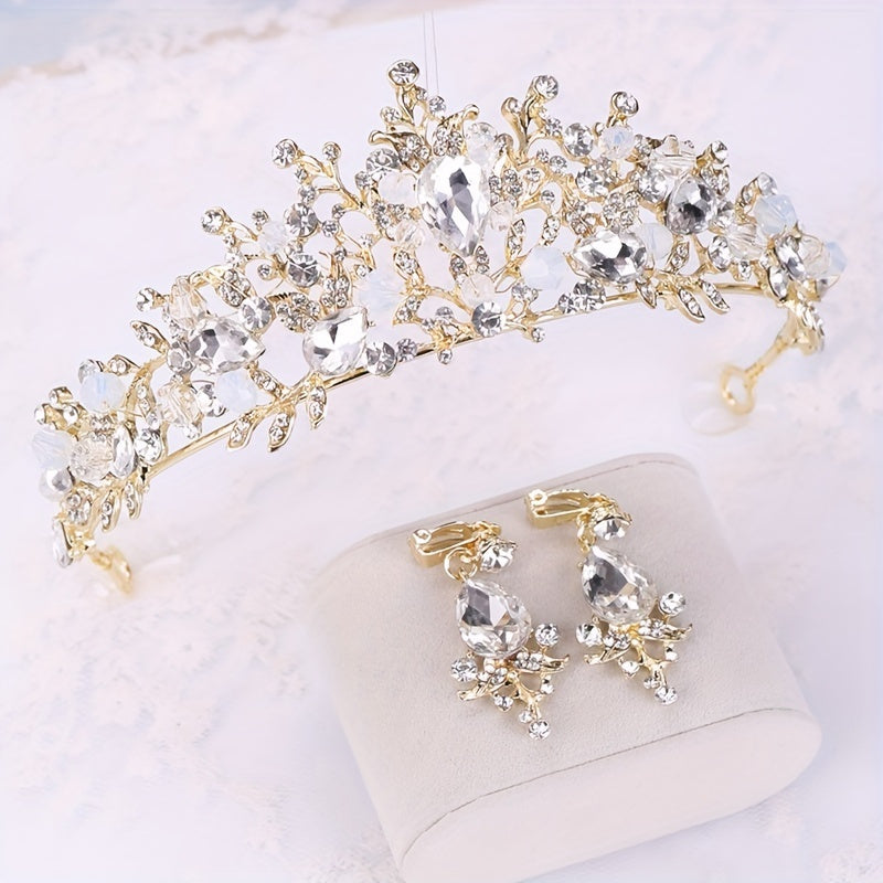Girls Crown Headdress Set for Birthday Wedding Party