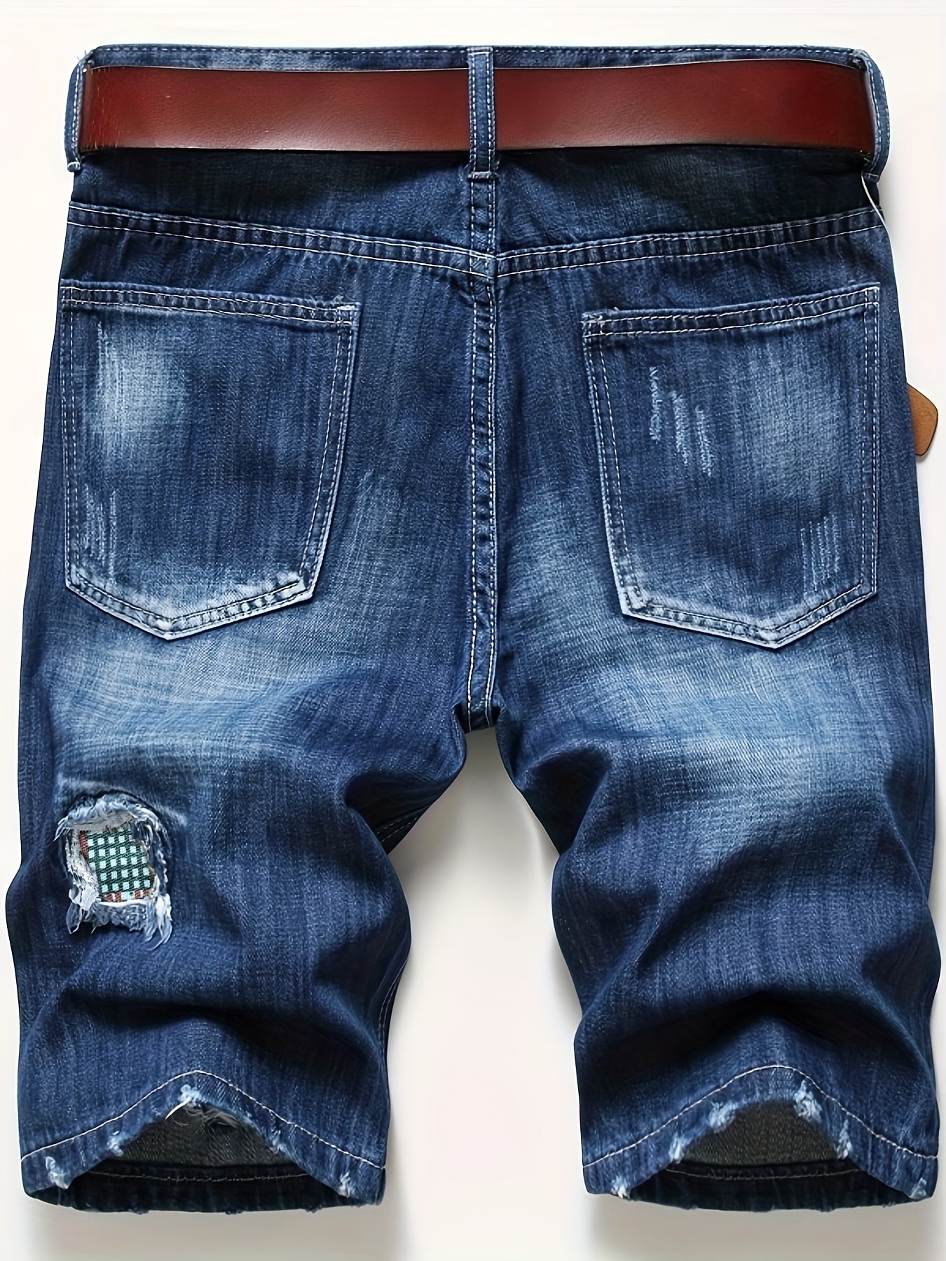 Men's Ripped Denim Shorts Distressed Casual Street Style