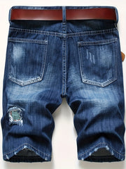 Men's Ripped Denim Shorts Distressed Casual Street Style