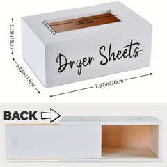 Wooden Tissue Box Laundry Dryer Paper Holder Rustic Farmhouse Storage