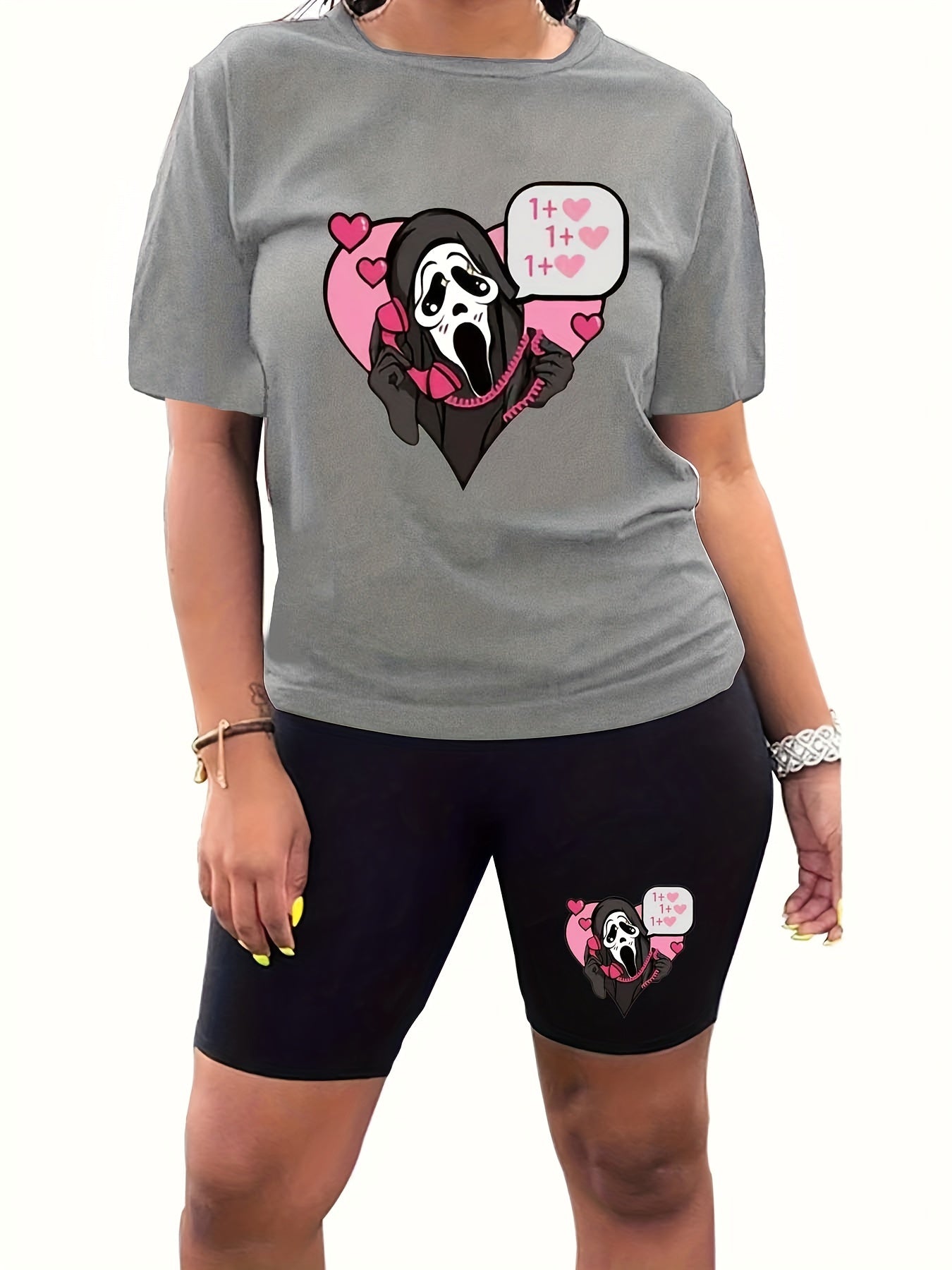 Skull & Letter Print 2 Piece Set