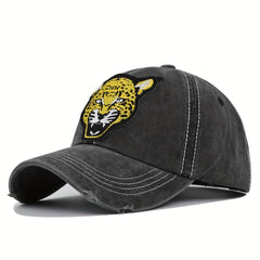 Vintage Cotton Baseball Cap With Tiger Pattern For Men Sun Hat
