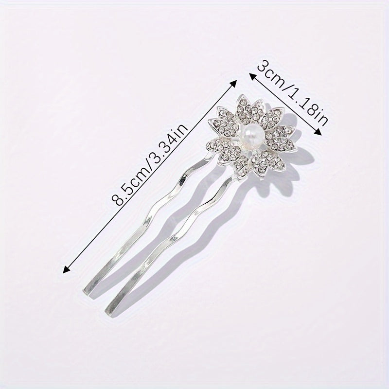 Sunflower Hair Clip Faux Diamond Hairpin