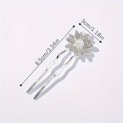 Sunflower Hair Clip Faux Diamond Hairpin