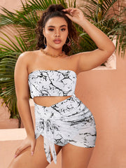 Vacay Bikini Set Tie Dye Tube Top & Wrap Tie Underwear Two Piece Set