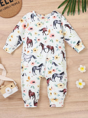 Halloween Baby Girls Cartoon Graphic Print Jumpsuit
