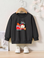 Christmas Graphic Pullover Girls Sweet Sweatshirt Kids Gift