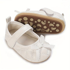Solid Bowknot Ballet Flat Shoes For Baby Girls