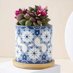 4pcs Porcelain Style Flowerpots Indoor Outdoor Home Garden Patio Decor