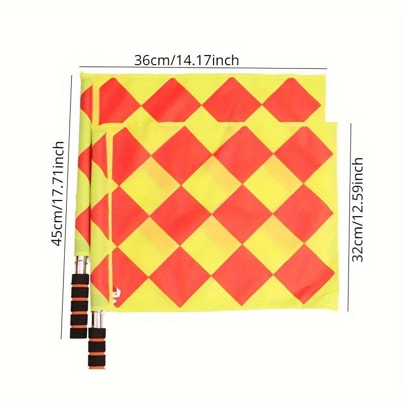 2pcs Small Checkered Referee Flags for Football Training