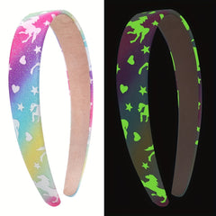 Y2K Gradient Headband Rainbow Glitter Unicorn Hair Band