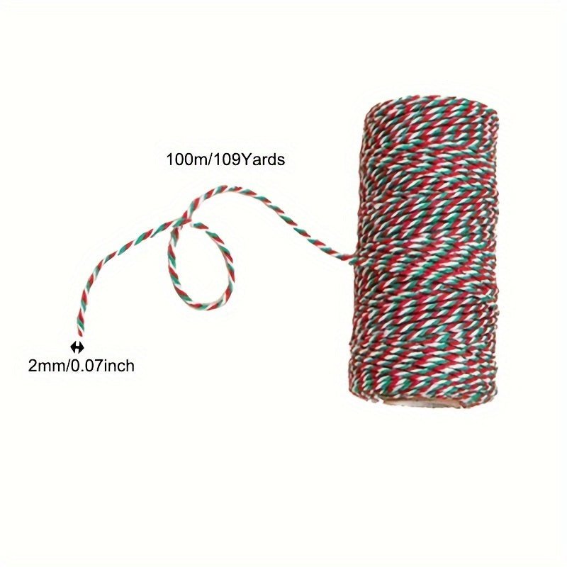 100m Cotton Rope Christmas Gift Packaging 2mm Thick Tape Vase Decoration