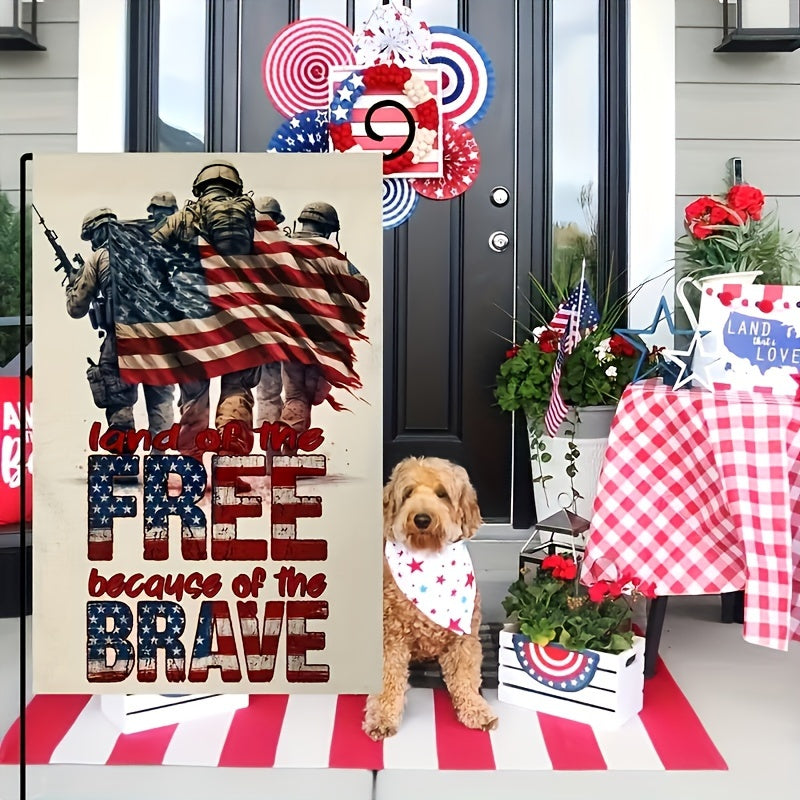 Patriotic Soldiers Independence Garden Flag, 4th of July Decor, 30x45 Inches